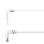 Hama Strømkabel Eurokontakt Vinklet Hvit 3 m Hama Strømkabel Eurokontakt Vinklet Hvit 3 m