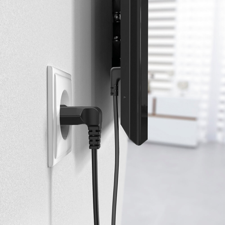 Hama Strømkabel Eurokontakt Vinklet Svart 3 m