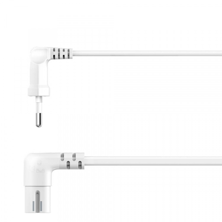 Hama Strømkabel Eurokontakt Vinklet Hvit 5 m Hama Strømkabel Eurokontakt Vinklet Hvit 5 m