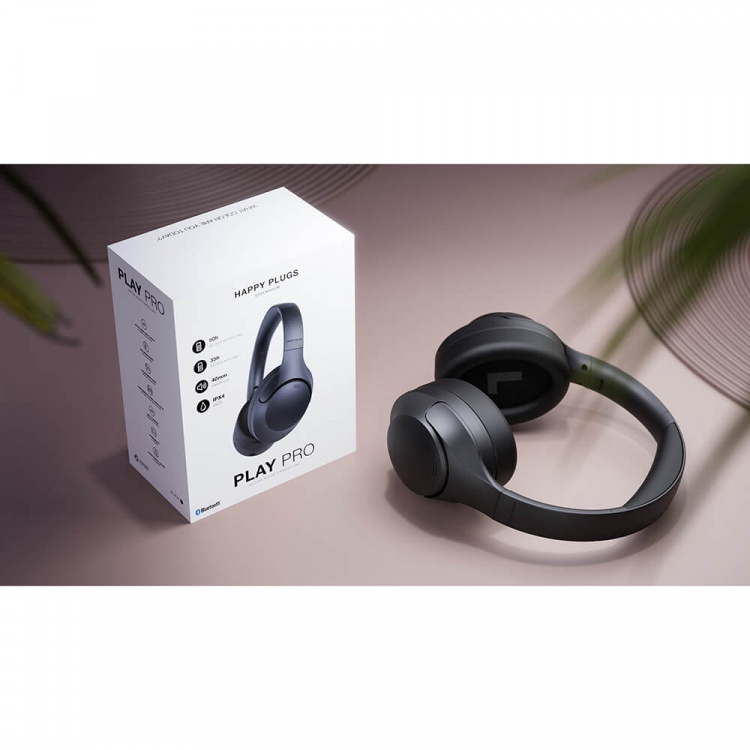 Happy Plugs Headphone Play Pro ANC Over-Ear Wireless Black Happy Plugs Headphone Play Pro ANC Over-Ear Wireless Black