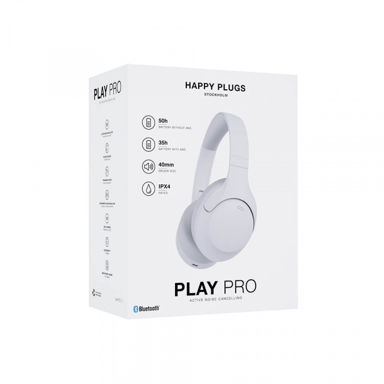Happy Plugs Headphone Play Pro ANC Over-Ear Wireless White Happy Plugs Headphone Play Pro ANC Over-Ear Wireless White