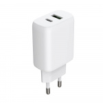 Gear Lader 220V 1xUSB-C + 1xUSB-A PD/PPS 30W + 18W QC Hvit Gear Lader 220V 1xUSB-C + 1xUSB-A PD/PPS 30W + 18W QC Hvit