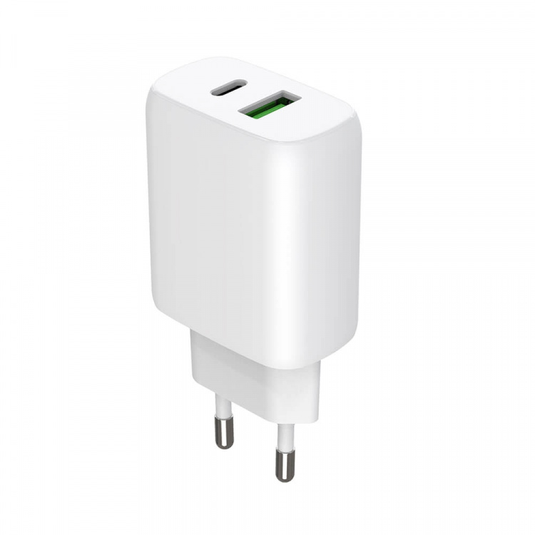Gear Lader 220V 1xUSB-C + 1xUSB-A PD/PPS 30W + 18W QC Hvit Gear Lader 220V 1xUSB-C + 1xUSB-A PD/PPS 30W + 18W QC Hvit