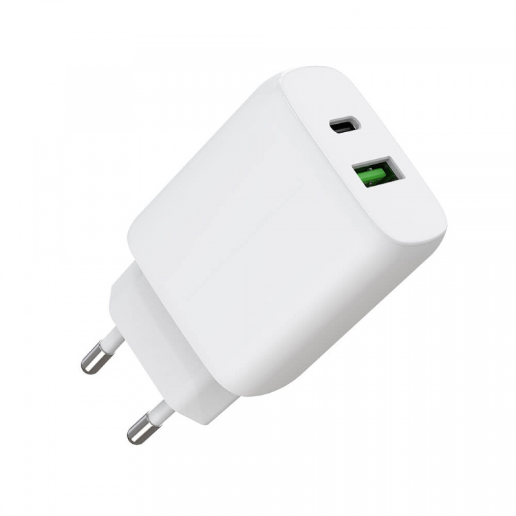 Gear Lader 220V 1xUSB-C + 1xUSB-A PD/PPS 30W + 18W QC Hvit Gear Lader 220V 1xUSB-C + 1xUSB-A PD/PPS 30W + 18W QC Hvit