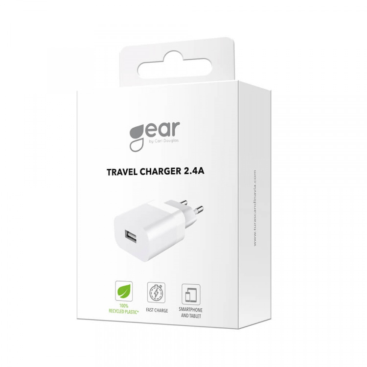 Gear Lader 220V 1xUSB-A 2,4A Hvit