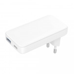 Gear Lader 220V 1xUSB-C+1xUSB-A PD/PPS 36W+QC 18W GaN Hvit Gear Lader 220V 1xUSB-C+1xUSB-A PD/PPS 36W+QC 18W GaN Hvit