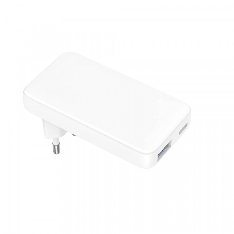 Gear Lader 220V 1xUSB-C+1xUSB-A PD/PPS 36W+QC 18W GaN Hvit Gear Lader 220V 1xUSB-C+1xUSB-A PD/PPS 36W+QC 18W GaN Hvit