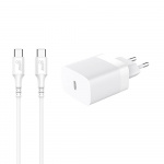 Gear Lader 220V 1xUSB-C Hvit PD/PPS 30W + Kabel USB-C til USB-C Gear Lader 220V 1xUSB-C Hvit PD/PPS 30W + Kabel USB-C til USB-C