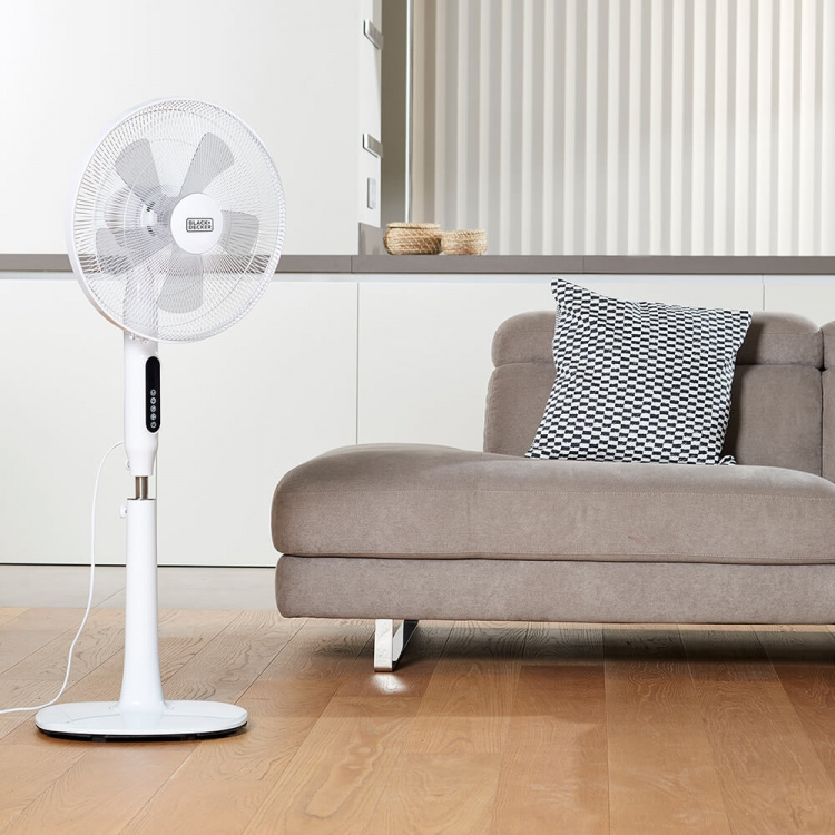 BLACK+DECKER Gulvventilator 5 Blad Hvit