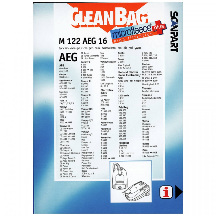 CLEANBAG Microfleece+ Støvsugerpose AEG Gr.28 4+1