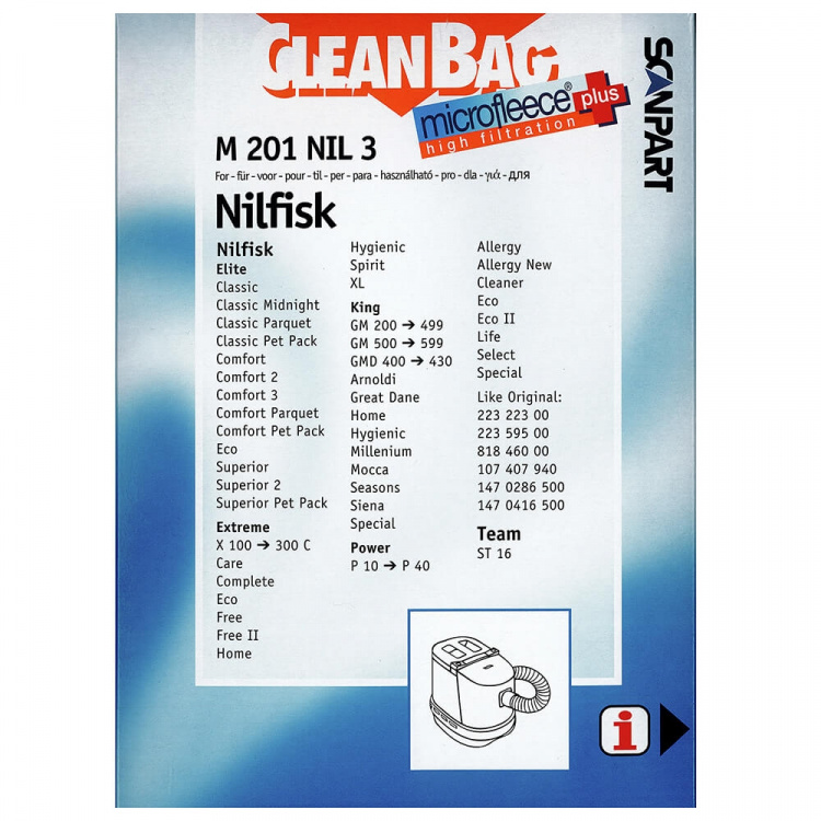 CLEANBAG Microfleece+ Støvsugerpose Nilfisk Elite Extreme King 4+1