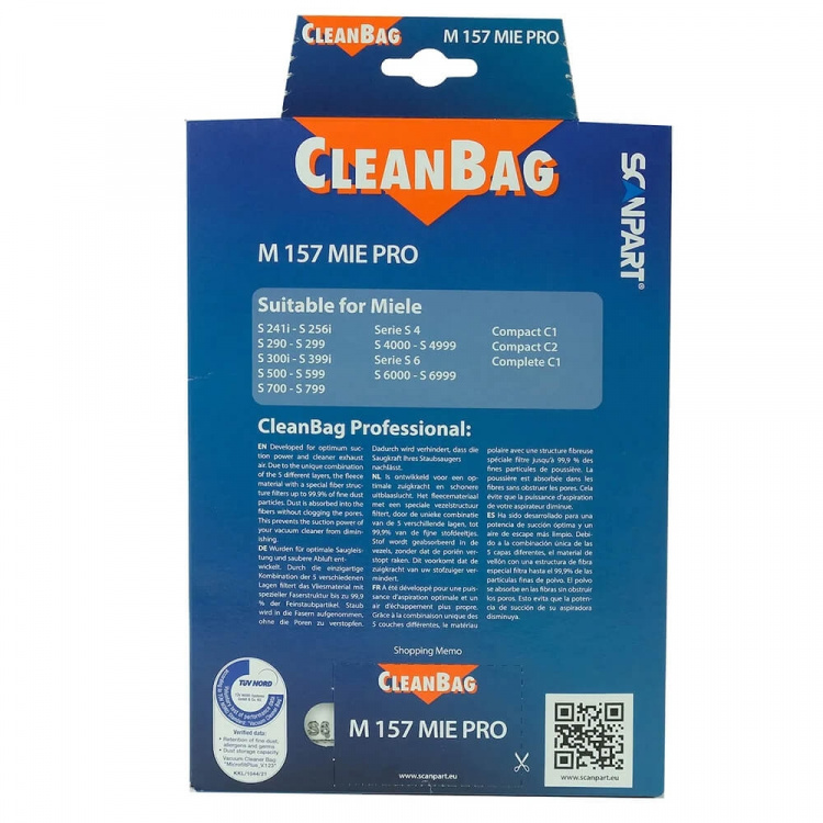 CLEANBAG Støvsugerpose M 157 MIE 5+2 Pro