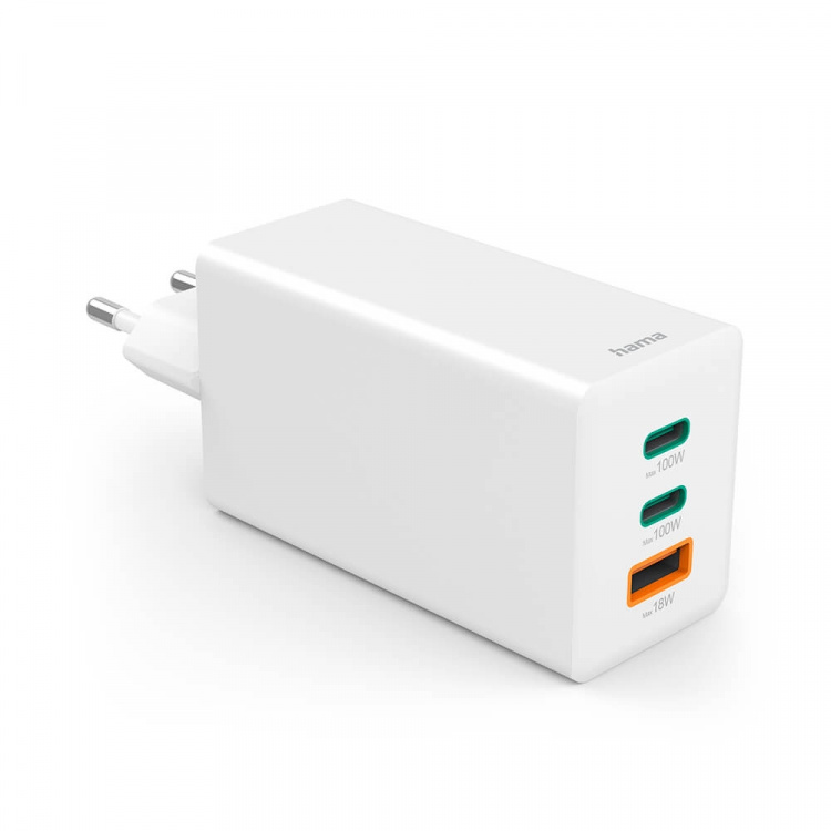 Hama Charger 2x USB-C 1x USB-A GaN 100W White
