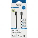 Hama Kabel USB-C USB 3.2 Gen2 10 Gbit/s 100W 2.0m Svart Hama Kabel USB-C USB 3.2 Gen2 10 Gbit/s 100W 2.0m Svart
