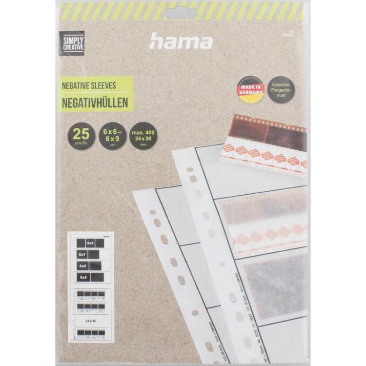 Hama Negative Glassine 4 Strips x3 Negatives 6x6cm x25pcs