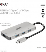Club 3D USB Type-C til 10 Gbps 4x USB Type-A-hub Club 3D USB Type-C til 10 Gbps 4x USB Type-A-hub