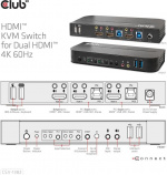 Club 3D HDMI KVM-bryter for dobbel HDMI-bryter Club 3D HDMI KVM-bryter for dobbel HDMI-bryter