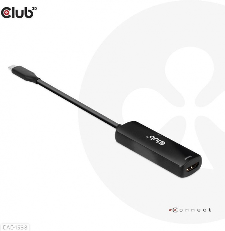 Club 3D CAC-1588 Type C - HDMI 2.1 PD 100W aktiv adapter, 4K120 Hz - 8K60Hz Club 3D CAC-1588 Type C - HDMI 2.1 PD 100W aktiv adapter, 4K120 Hz - 8K60Hz