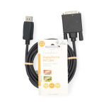 Nedis Displayport-kabel | DisplayPort Han | DVI-D 24+1-Pin Han | 1080p | Nikkel belagt | 2.00 m | Rund | PVC | Sort | Label Nedis Displayport-kabel | DisplayPort Han | DVI-D 24+1-Pin Han | 1080p | Nikkel belagt | 2.00 m | Rund | PVC | Sort | Label