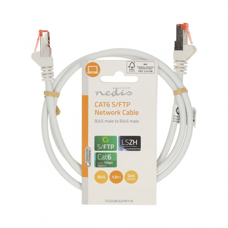 Nedis CAT6 Nettverkskabel | RJ45 Han | RJ45 Han | S/FTP | 1.00 m | Rund | LSZH | Hvit | Label
