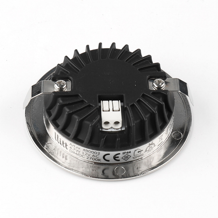 Llitt Alice 12V innfelt downlight 2700K IP44 340lm børstet stål 1-pk Llitt Alice 12V innfelt downlight 2700K IP44 340lm børstet stål 1-pk