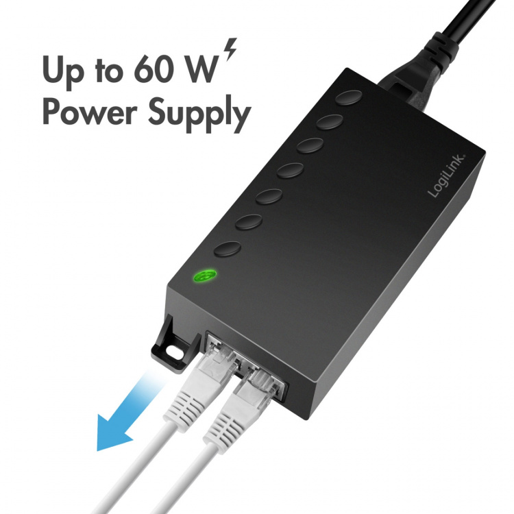 LogiLink Gigabit PoE++-injektor 60W IEEE802.3af/at/bt