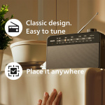 Philips Bærbar analog FM/MW-radio TAR2509. Nett- eller batteridrevet Philips Bærbar analog FM/MW-radio TAR2509. Nett- eller batteridrevet