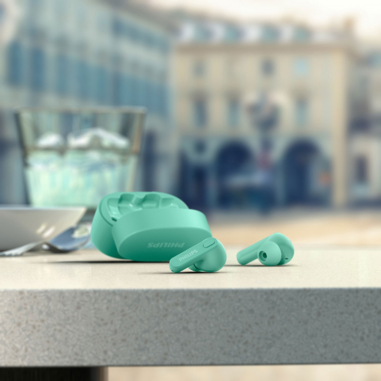 Philips TAT2206GR True Wireless-hodetelefoner, IPX4-klasse (sprut- og svettebestandig) 6+18 timers spilletid. Grå i fargen Philips TAT2206GR True Wireless-hodetelefoner, IPX4-klasse (sprut- og svettebestandig) 6+18 timers spilletid. Grå i fargen