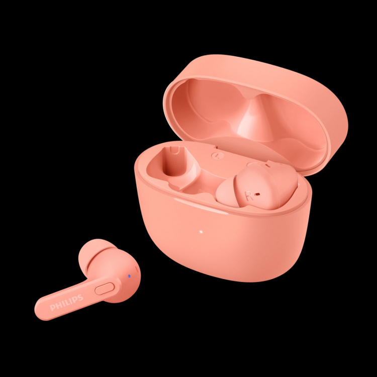 Philips TAT2206PK True Wireless-hodetelefoner, IPX4-klasse (sprut- og svettebestandig) 6+18 timers spilletid. Rosa farge