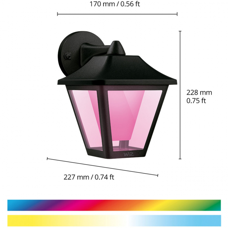 WiZ WiFi Smart Classic vegglampe utendørs farge + varm-kald hvit 230V