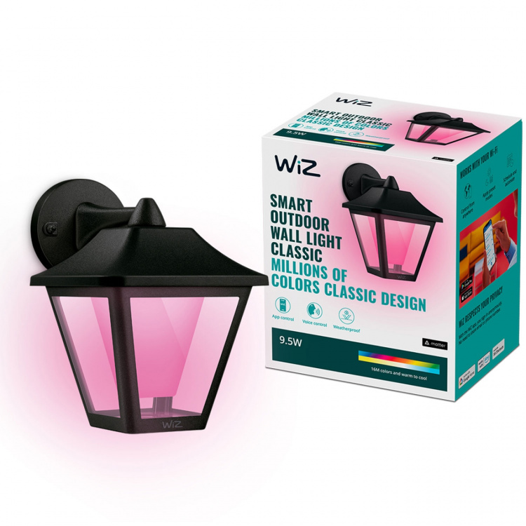 WiZ WiFi Smart Classic vegglampe utendørs farge + varm-kald hvit 230V