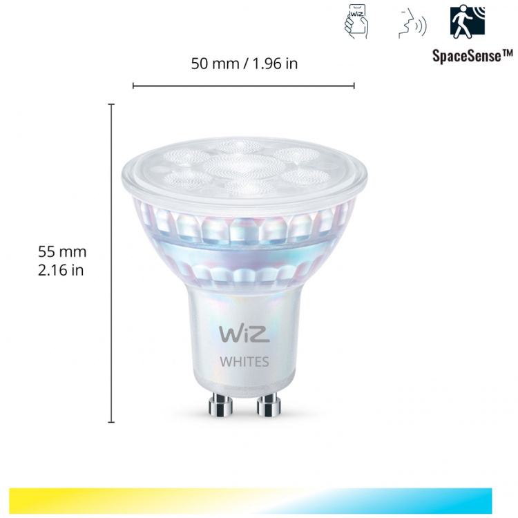 WiZ WiFi Smart LED GU10 50W 345lm varm-kald hvit 1-pk WiZ WiFi Smart LED GU10 50W 345lm varm-kald hvit 1-pk