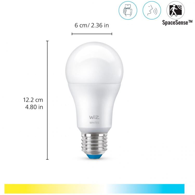 WiZ WiFi Smart LED E27 60W 806lm varm-kald hvit 1-pk WiZ WiFi Smart LED E27 60W 806lm varm-kald hvit 1-pk