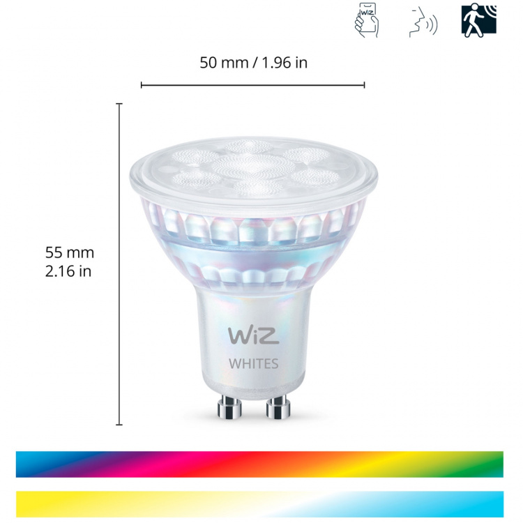 WiZ WiFi Smart LED GU10 50W 345lm farge + varm-kaldhvit 1-pk WiZ WiFi Smart LED GU10 50W 345lm farge + varm-kaldhvit 1-pk