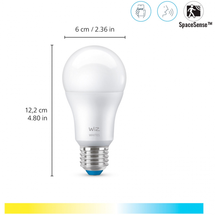 WiZ WiFi Smart LED E27 60W 806lm varm-kaldhvit 2-pakning WiZ WiFi Smart LED E27 60W 806lm varm-kaldhvit 2-pakning