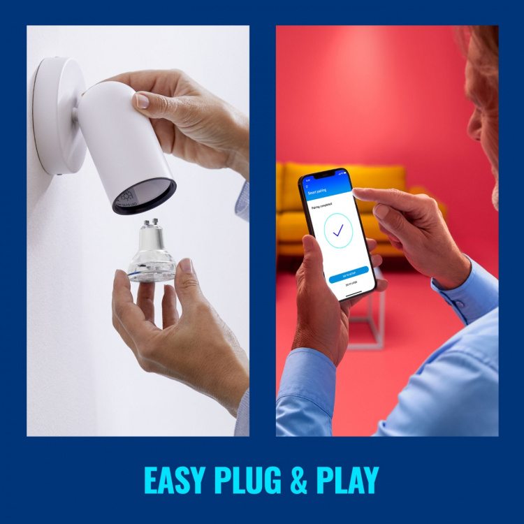 WiZ WiFi Smart LED GU10 50W 345lm farge + varm-kaldhvit 3-pakning WiZ WiFi Smart LED GU10 50W 345lm farge + varm-kaldhvit 3-pakning