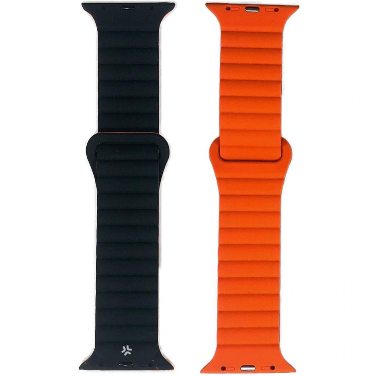 Celly Magnetisk armbånd til Apple Watch 42/44/45 mm svart/oransje