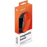 Celly Magnetisk armbånd til Apple Watch 42/44/45 mm svart/oransje