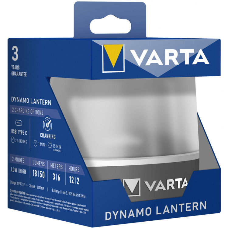 Varta L10R Dynamo Lantern Crank + USB-C 18/50lm