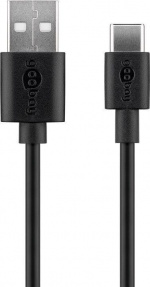 Goobay USB-C 5 W lader + kabel, 1 m, svart Goobay USB-C 5 W lader + kabel, 1 m, svart
