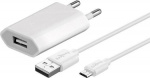 Goobay Micro-USB 5 W lader + kabel, 1 m, hvit