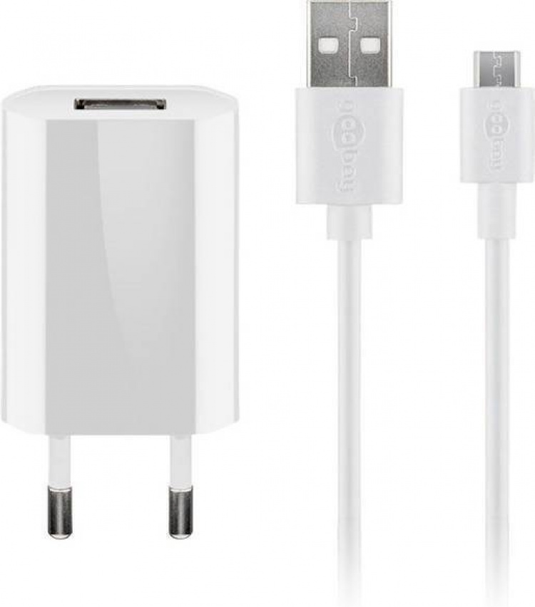 Goobay Micro-USB 5 W lader + kabel, 1 m, hvit