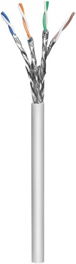 Goobay Cat6 S/FTP-installasjonskabel, enkelttrådet, 100 m, grå Goobay Cat6 S/FTP-installasjonskabel, enkelttrådet, 100 m, grå