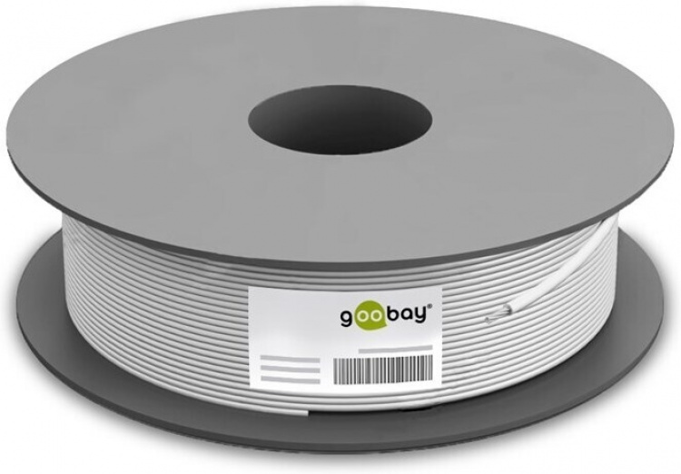 Goobay Cat6 S/FTP-installasjonskabel, enkelttrådet, 100 m, grå Goobay Cat6 S/FTP-installasjonskabel, enkelttrådet, 100 m, grå