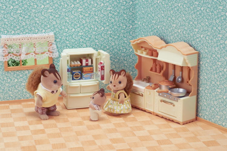Sylvanian Families Bondegårdskjøkken med kjøleskap