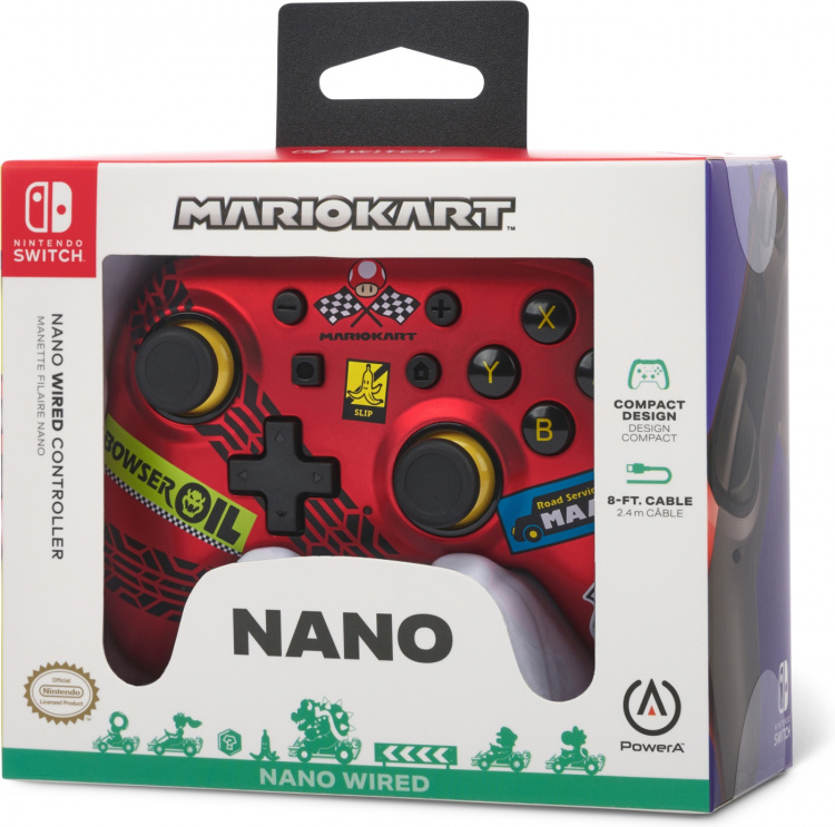 PowerA Nano kablet kontroller, Mario Kart: Racer Red, Switch