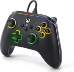 PowerA Lumectra Advantage kablet kontroller, svart + RGB LED-bånd, Xbox / PC