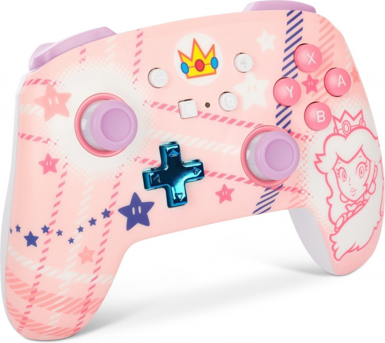 PowerA Forbedret trådløs kontroller, Princess Peach Plaid, Switch PowerA Forbedret trådløs kontroller, Princess Peach Plaid, Switch