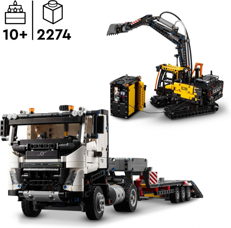 LEGO Technic 42175 - Volvo FMX lastebil og EC230 elektrisk gravemaskin