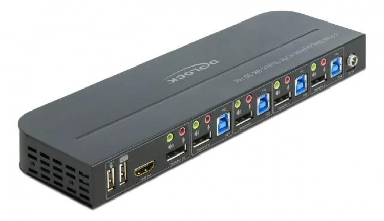 DeLOCK DisplayPort 1.4 KVM-bryter 8K 30 Hz med USB 3.0 og lyd DeLOCK DisplayPort 1.4 KVM-bryter 8K 30 Hz med USB 3.0 og lyd